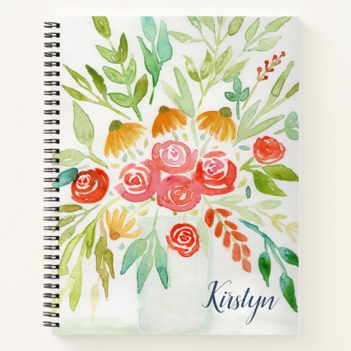 Custom Watercolor floral Notebook