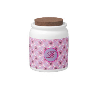 Custom Watercolor floral pattern Poster Candy Jar