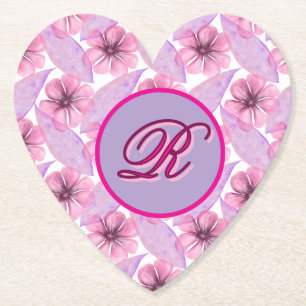 Custom Watercolor floral pattern Poster Paper Coaster
