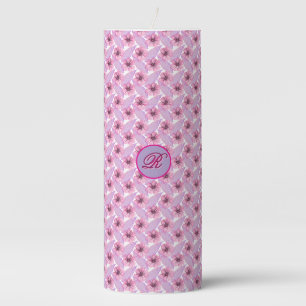 Custom Watercolor floral pattern Poster Pillar Candle