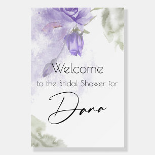 custom Watercolor Floral Purple Foam Board