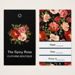 Custom Watercolor Floral Roses Price Tags