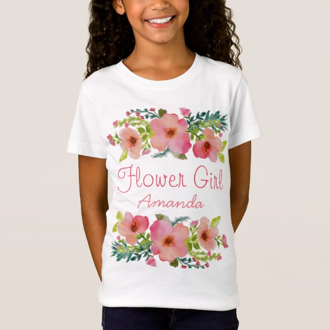 Custom watercolor floral T-Shirt (Front)