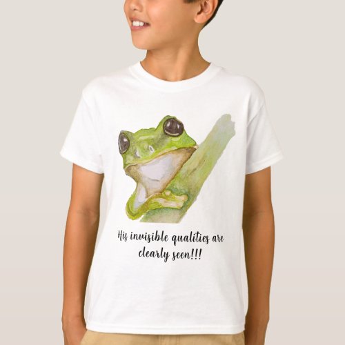 Custom watercolor frog T_Shirt for Boys