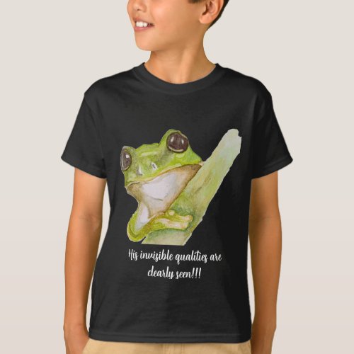 Custom Watercolor Frog T_Shirt for Boys