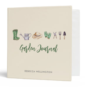 Custom Watercolor Gardening Journal Plant Planner 3 Ring Binder