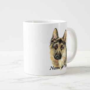 Custom Watercolor German Shepherd Pet Dog Giant Coffee Mug