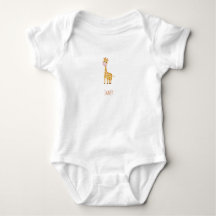 Custom Watercolor Giraffe Baby Bodysuit