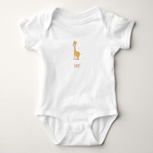 Custom Watercolor Giraffe Baby Bodysuit