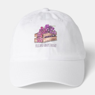 Custom Watercolor Grapes Fruit Pun Aesthetic T-Shi Hat
