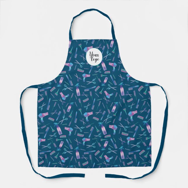 Custom Watercolor Hairdresser Apron (Front)