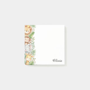Custom Watercolor Jungle Animals Sticky Notes