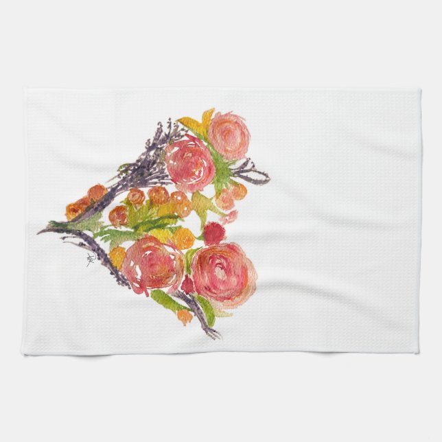 Custom Watercolor Kitchen Towels (Horizontal)