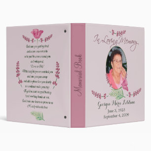 Custom Watercolor Lavender Memorial Keepsakes 3 Ring Binder