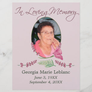 Custom Watercolor Lavender Memorial Keepsakes Flyer