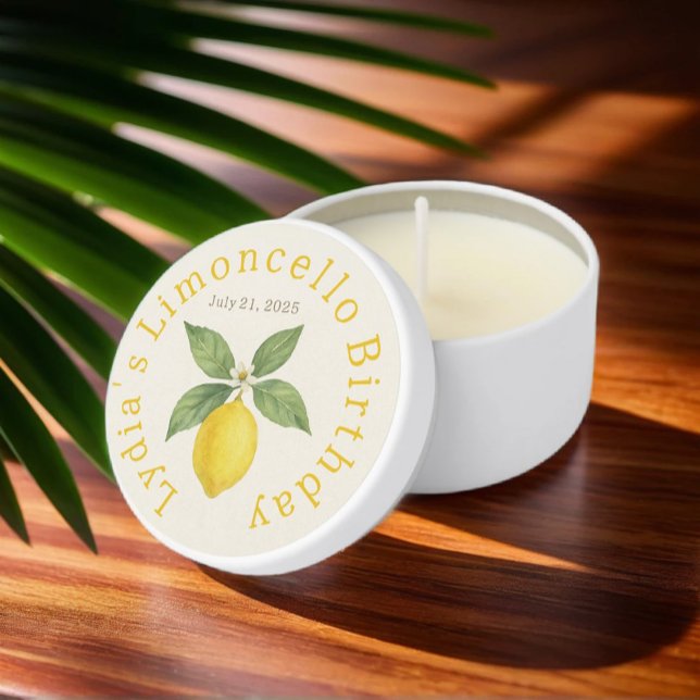 Custom Watercolor Lemon Birthday  Mini Candle Favors (Creator Uploaded)