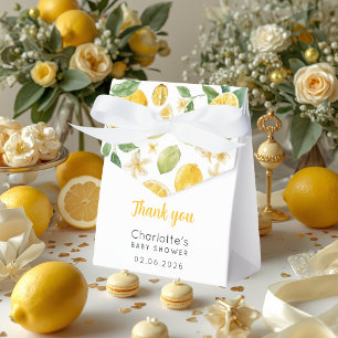 Custom Watercolor Lemon Blossom Favor Box