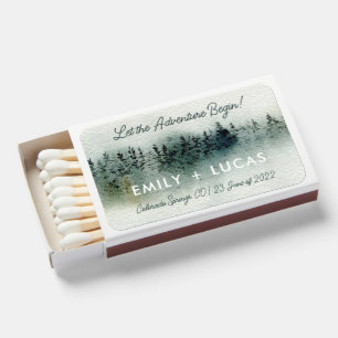 Custom Watercolor Let the Adventure Begin favor  Matchboxes