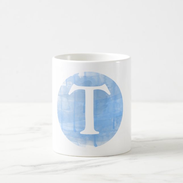 Custom Watercolor Monogram Initial Mug (Center)