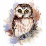 Custom Watercolor Owl, Bird, Nature, Wildlife Cutout<br><div class="desc">Custom Watercolor Cute Little Owl,  Bird,  Nature,  Wildlife</div>