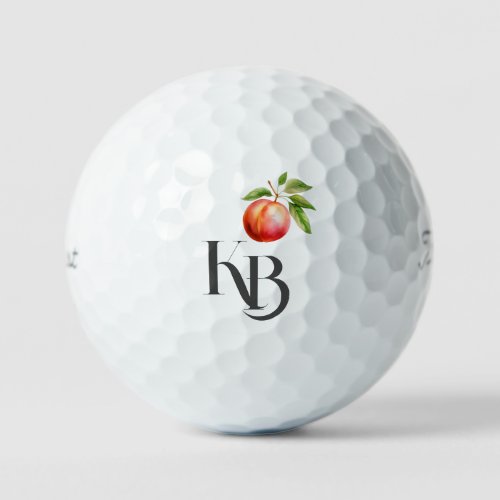 Custom Watercolor Peach Monogram Titleist 2023 Pro Golf Balls