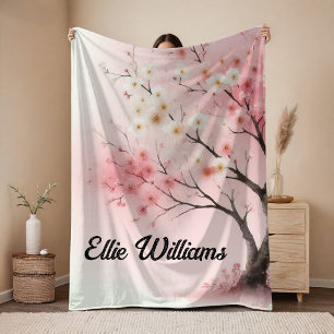 Custom Watercolor Pink Blanket, Baby Shower gift