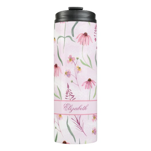 Custom Watercolor Pink Wild Flower Pattern