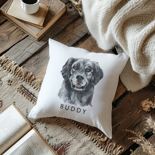 Custom Watercolor Retriever Dog Lover Throw Pillow