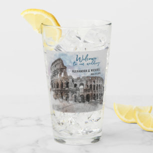 Custom Watercolor Rome Italy Glass – Personalized