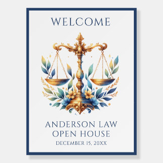 Custom Watercolor Scales Law Firm Foam Board