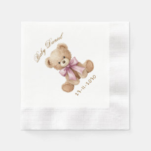Custom watercolor Teddy Bear Baby Shower Napkins