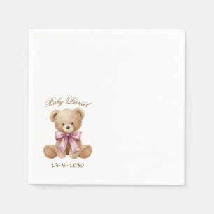 Custom watercolor Teddy Bear Baby Shower Napkins