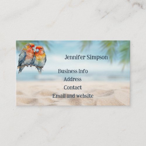 Custom  Watercolor Tropical Parrot Business Business Card