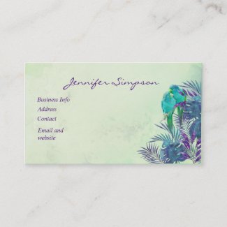 Custom  Watercolor Tropical Parrot Business