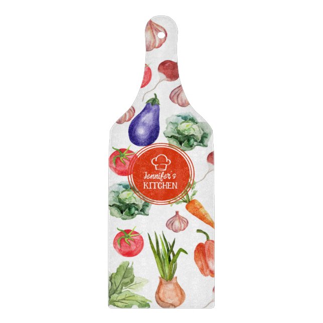 Custom Watercolor Vegetables Kitchen    Cutting Board