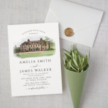 Custom Watercolor Venue Wedding