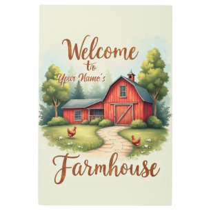 Custom Watercolor Welcome to Farmhouse Sign