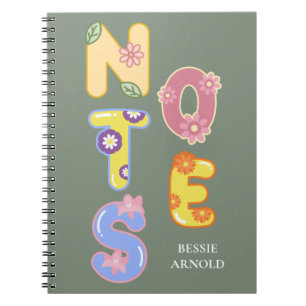 Custom Watercolor Wildflowers Floral Notebook