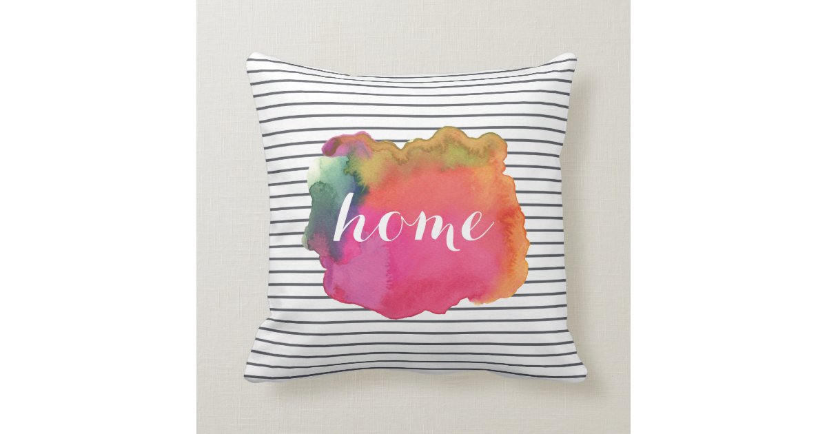 Custom watercolor word art pillow