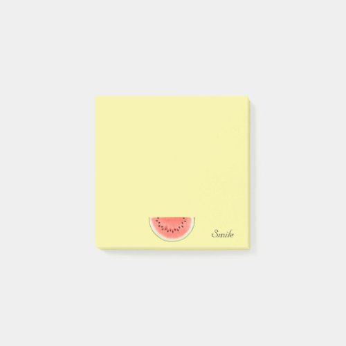 Custom Watermelon Fruit on Yellow Post_it Notes