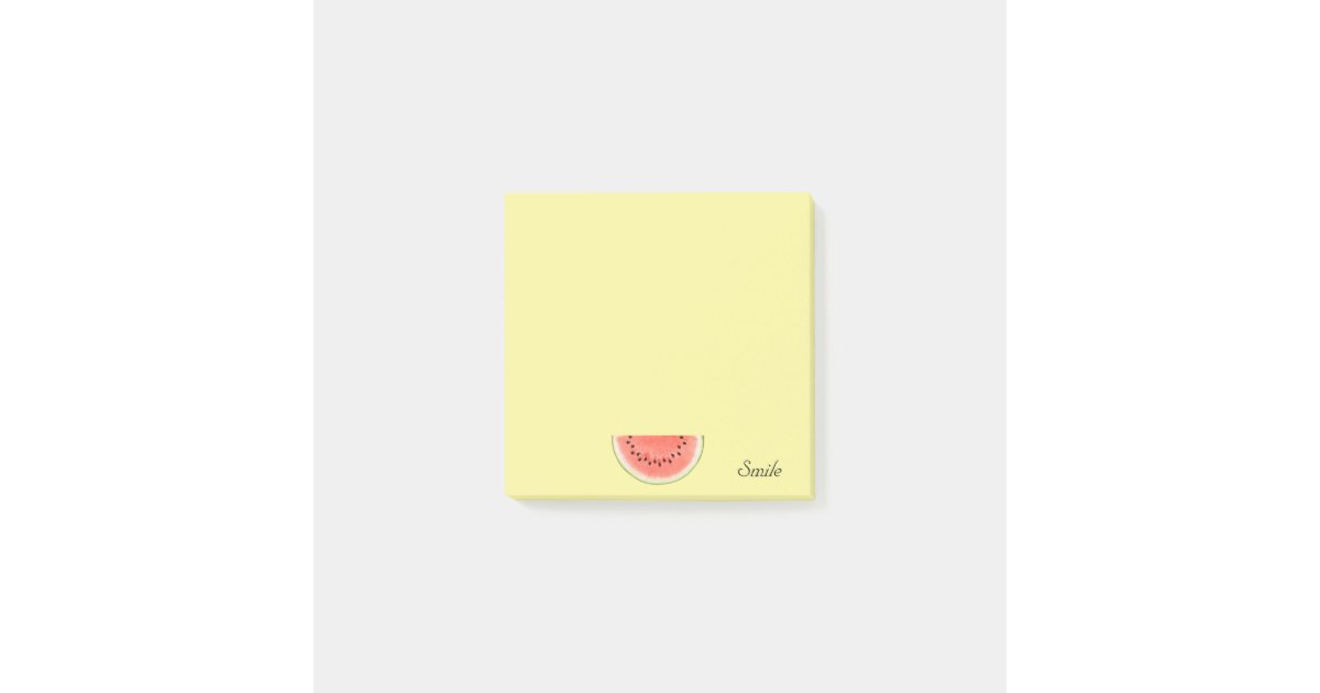 Custom Watermelon Fruit on Yellow Post-it Notes | Zazzle