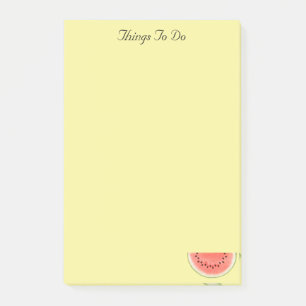 Custom Watermelon Fruit on Yellow Post-it Notes