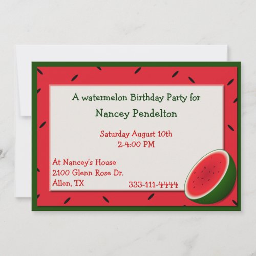 Custom Watermelon Invitation