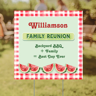 Custom Watermelon Picnic Barbecue Family Reunion Sign