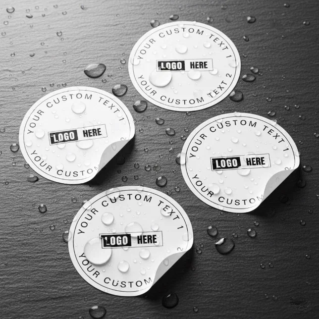 Custom Waterproof Company Stickers with Logo Text | Zazzle