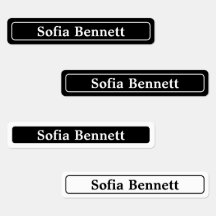 Custom Waterproof Name Labels Kids Black & White