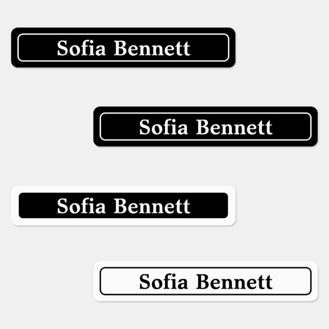 Custom Waterproof Name Labels Kids Black & White (Group)