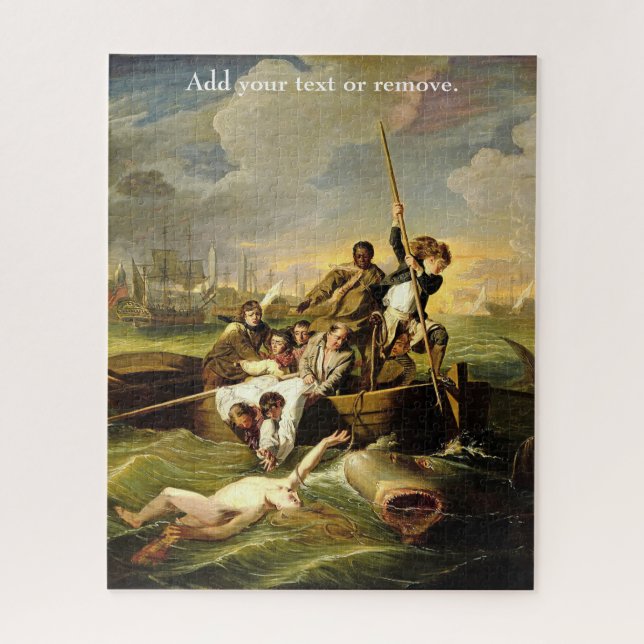 Custom, "Watson and the Shark" John Copley, 1782. Jigsaw Puzzle (Vertical)