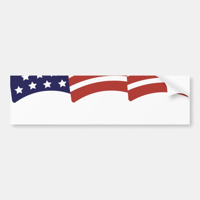 Custom  Waving Flag Bumper Sticker Template (Front)