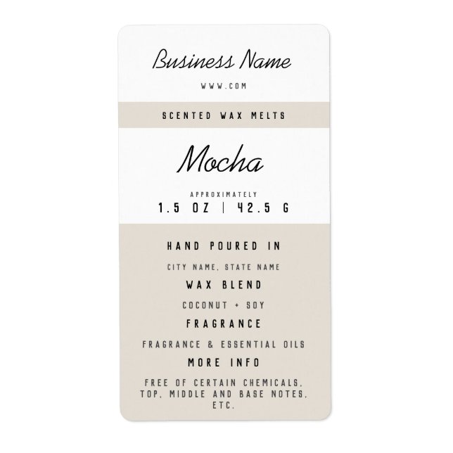 Custom Wax Melt Labels (Front)